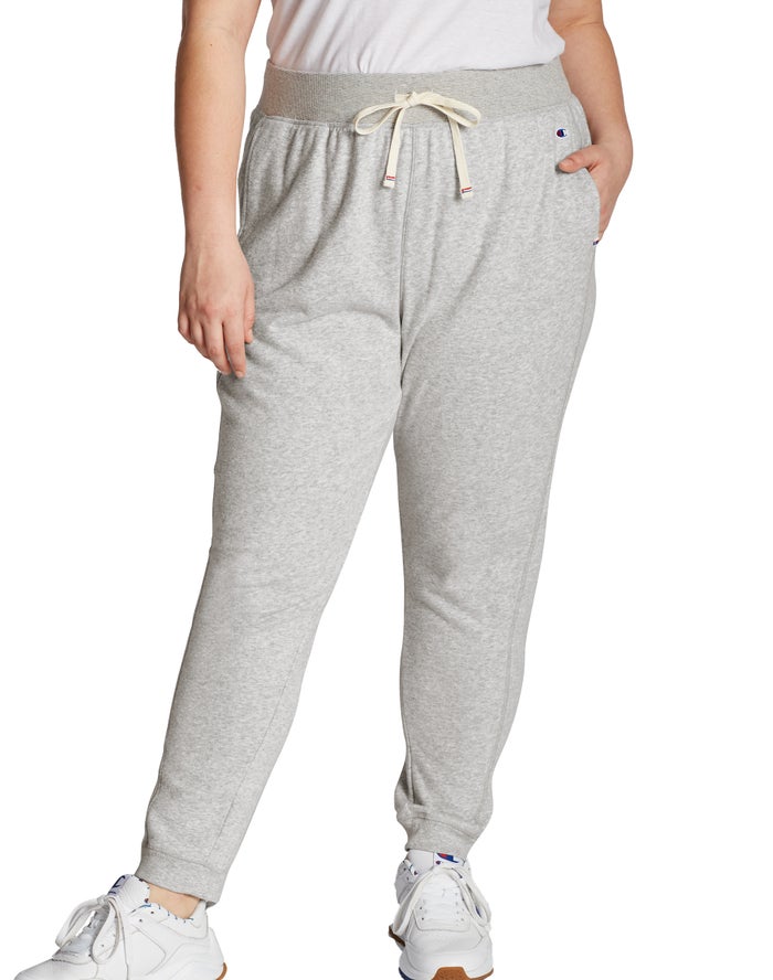 Champion Womens Joggers NZ - Plus Campus French Terry Grey ( 3489-MVQAR )